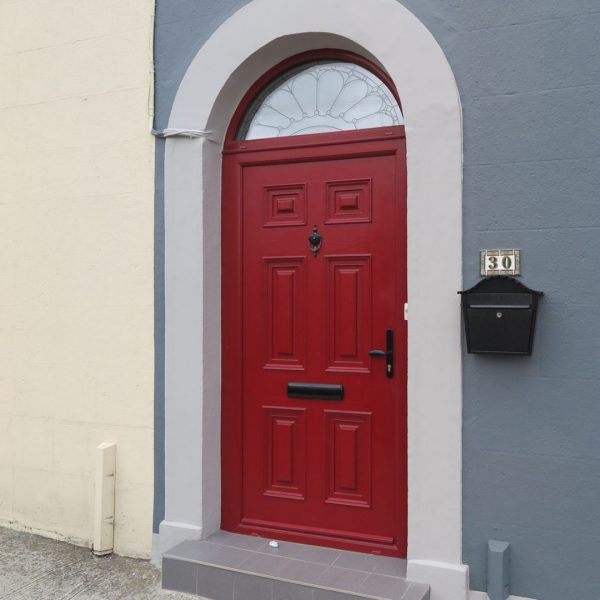 Red Georgian Solid Front Door