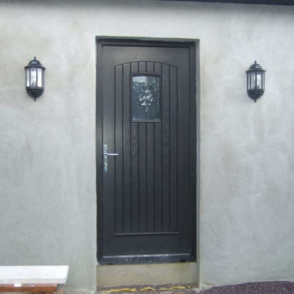 T & G Glazed Composite Bog Oak Front Door