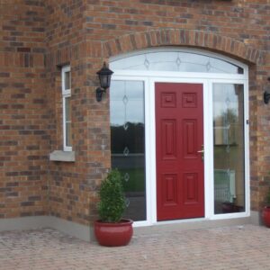 Red Georgian Solid Composite Front Door