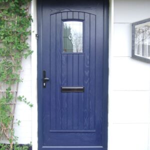 T & G Glazed Composite Blue Front Door