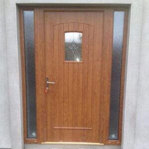 T & G Glazed Light Oak Composite Front Composite Door