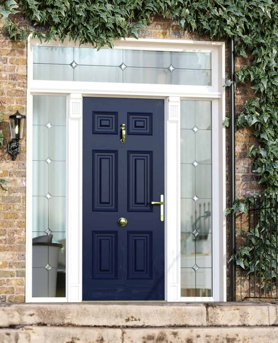 Blue Georgian Pillar Solid Door