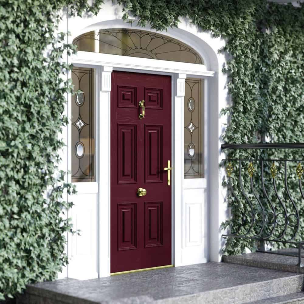 Burgundy Georgian Solid Pillar Door