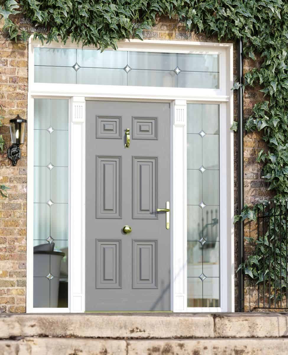 Silver Grey Georgian Pillar Solid Door